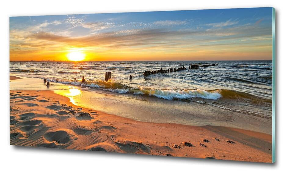 Glasbild Sonne Meer Strand Landschaft