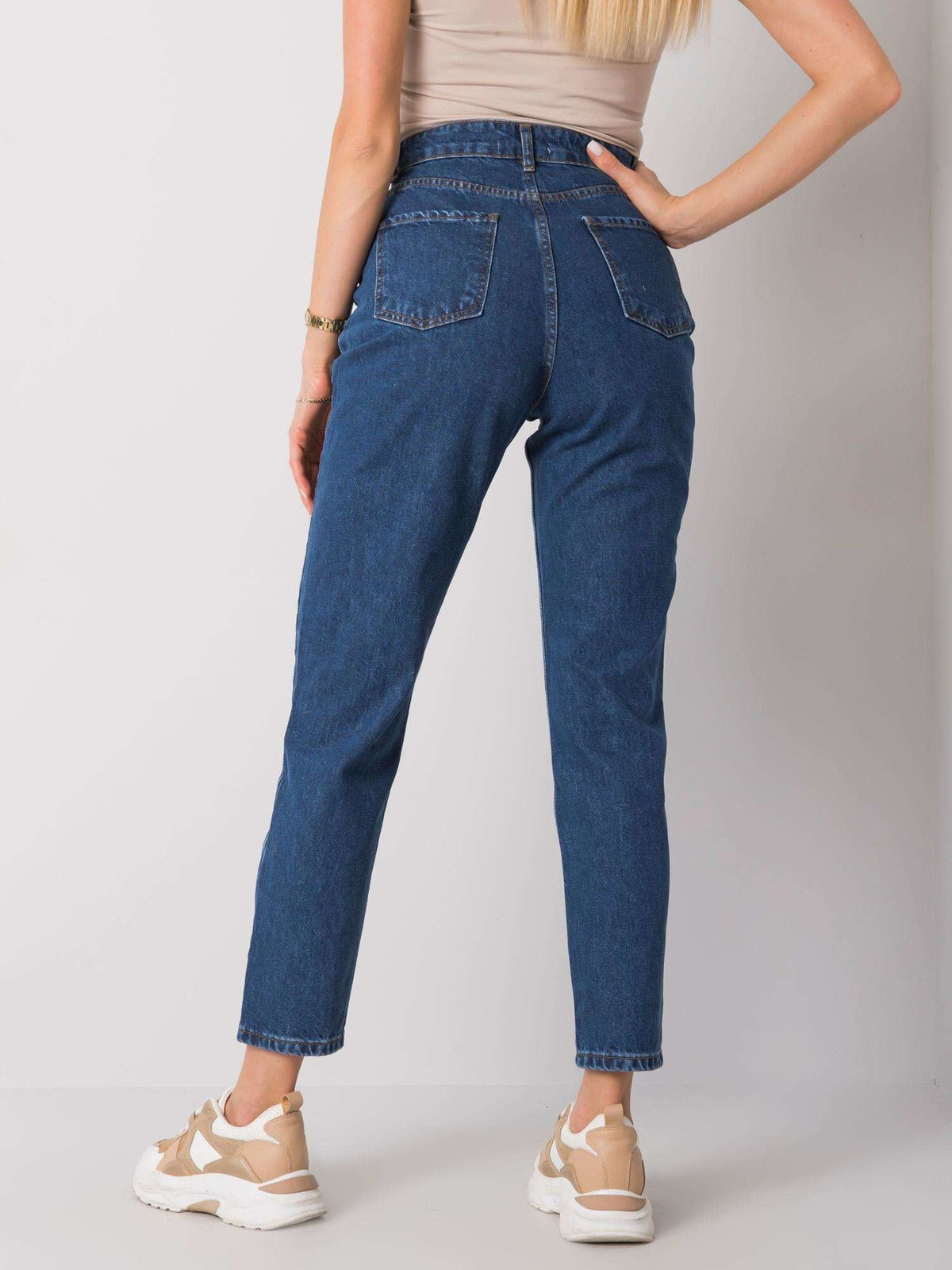 Женские джинсы прямого кроя с завышенной талией RUE PARIS, синий — купить  недорого с доставкой, 2729