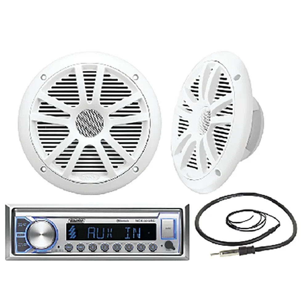 SEACHOICE 50-72101 Bluetooth/MP3/AM/FM Marine Stereo With Speakers