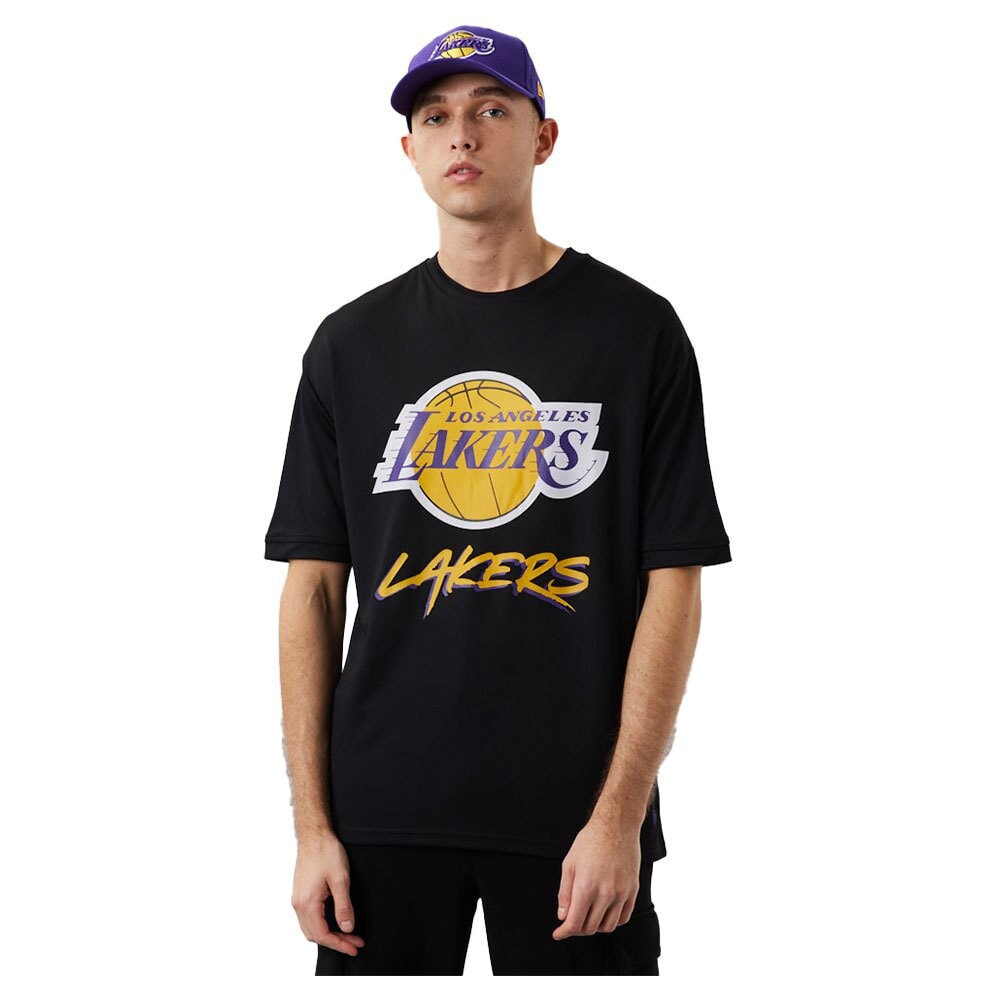 NEW ERA Los Angeles Lakers NBA Script Mesh Short Sleeve T-Shirt