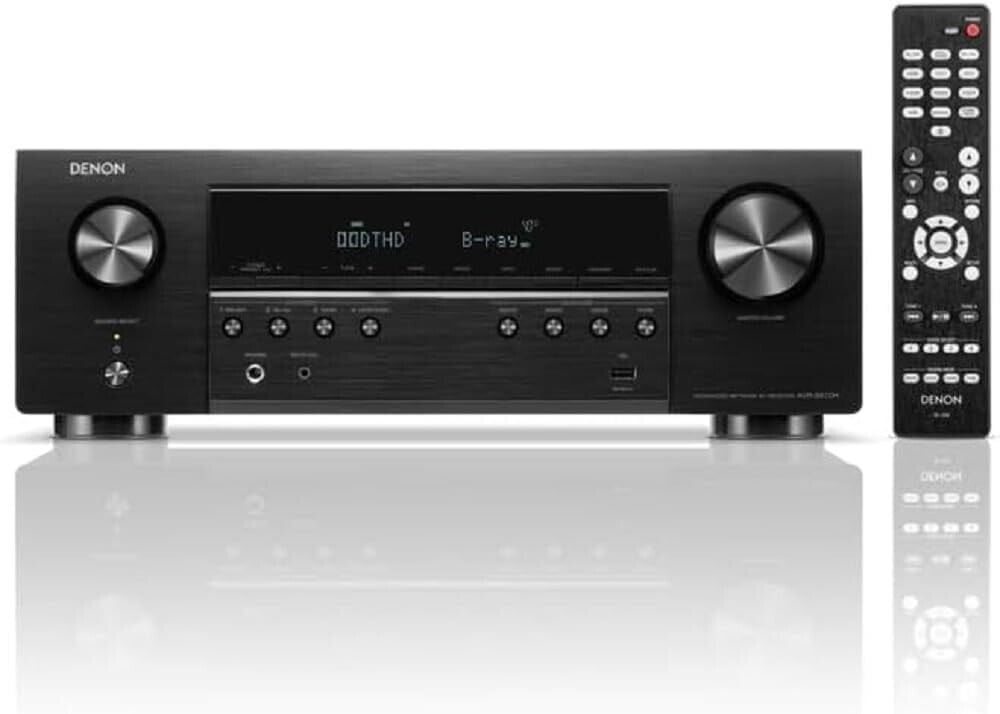 Denon AVC-S670H 5.2 Channel AV Receiver, Dolby Surround Sound, 6 HDMI Inputs and 1 Output, 8K HDMI, Bluetooth, WiFi, AirPlay 2, HEOS Multiroom, Alexa Compatible, Black
