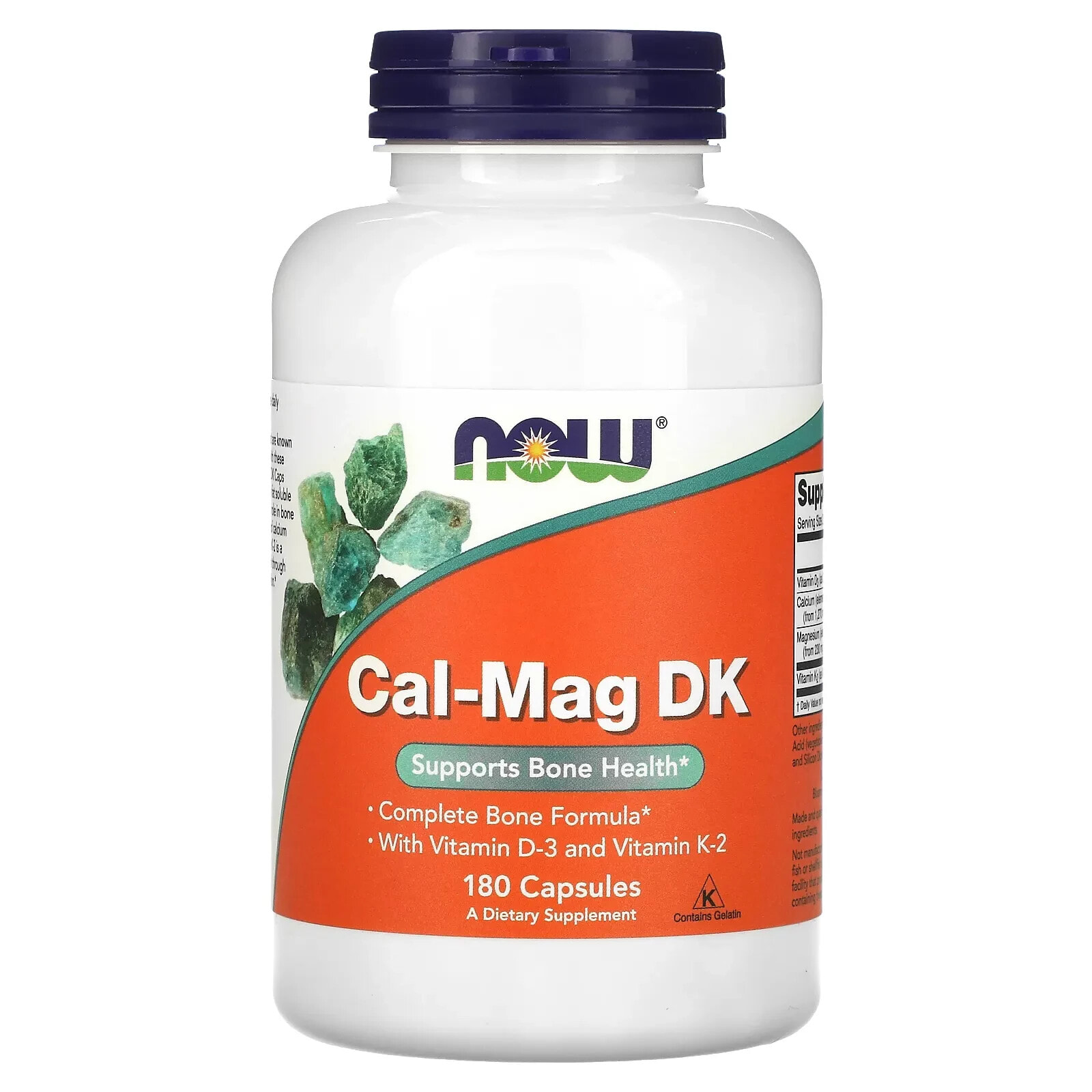 NOW Cal-Mag DK С витамином D3 и витамином K2 180 капсул