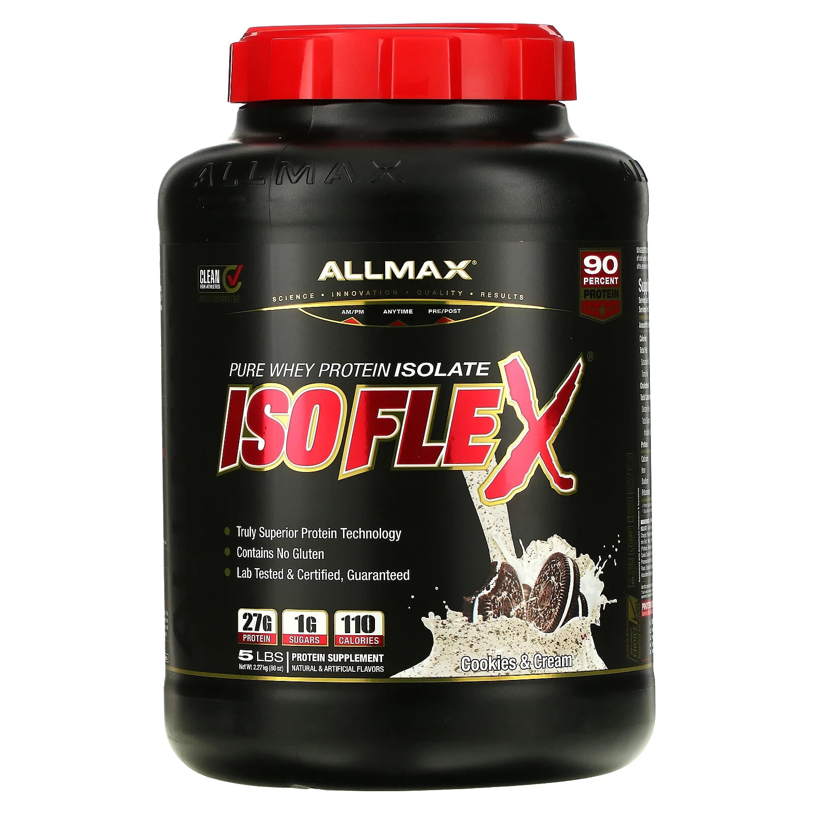 ALLMAX, Isoflex, 100% Pure Whey Protein Isolate, Vanilla, 5 lbs (2.27 kg)