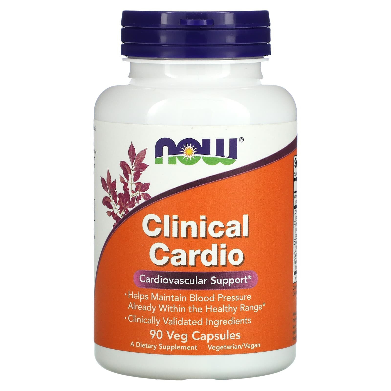 NOW Supplements Clinical Cardio Растительный комплекс для поддержки сердечно-сосудистой системы 90 растительных капсул