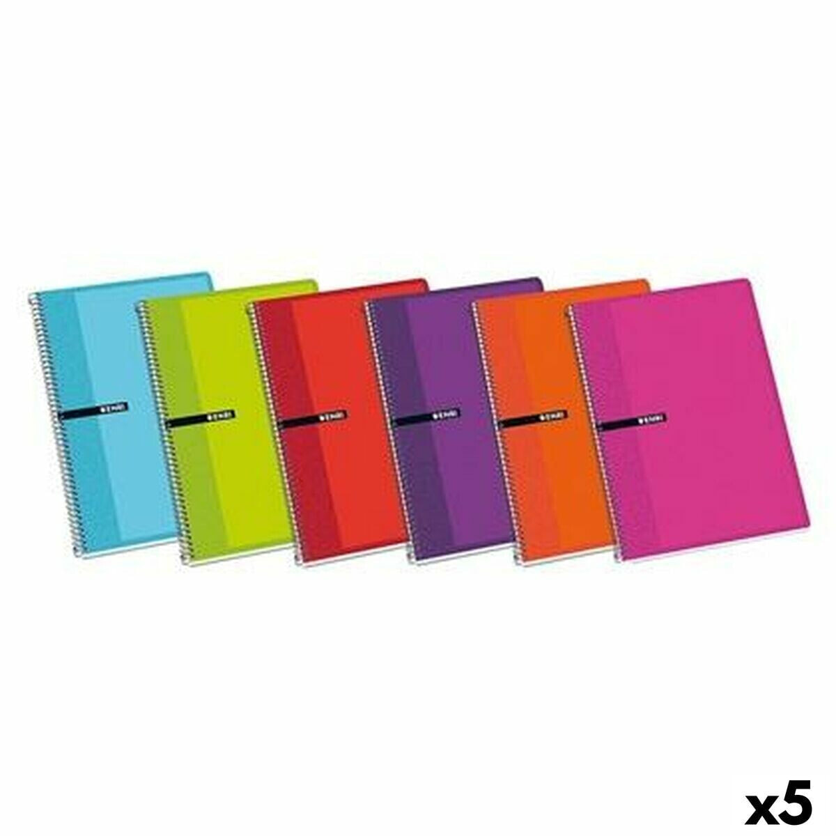 Notebook ENRI Multicolour Din A4 80 Sheets (5 Units)