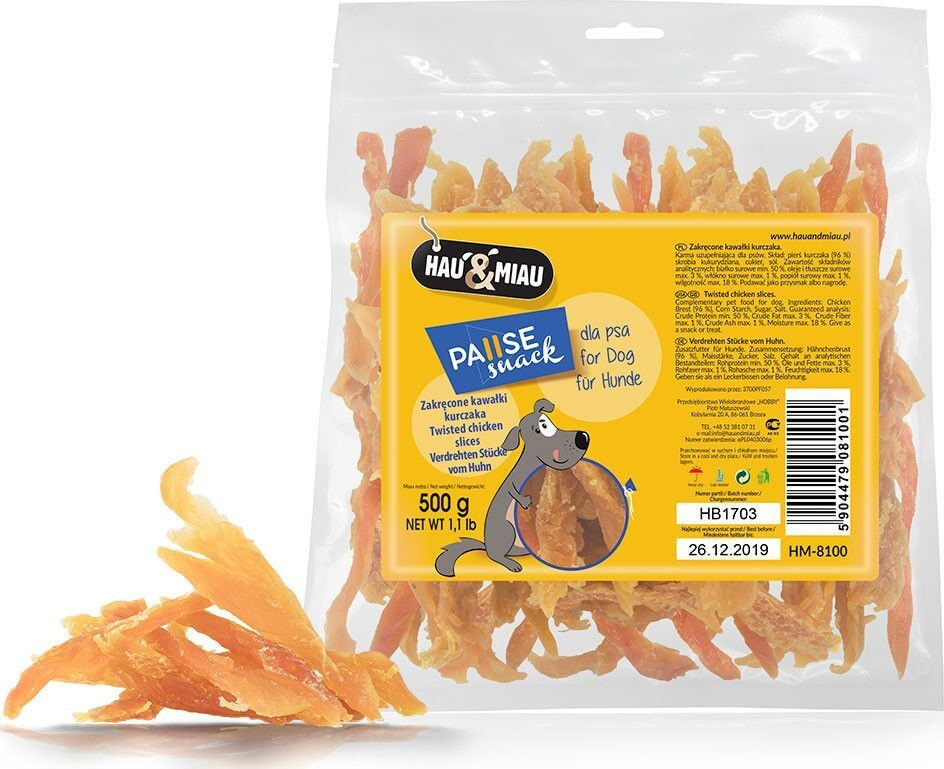 Hau Miau HM Dog's treat dried chicken meat 94% 1/2 kg universal