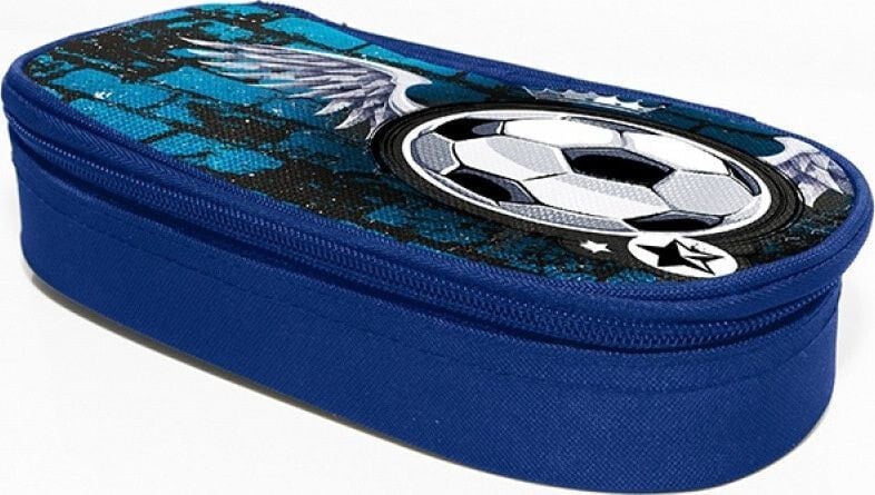 Pencil case Donau Pencil case-cosmetic bag DONAU Soccer Style, empty, oval, 20x7.4x4cm, blue