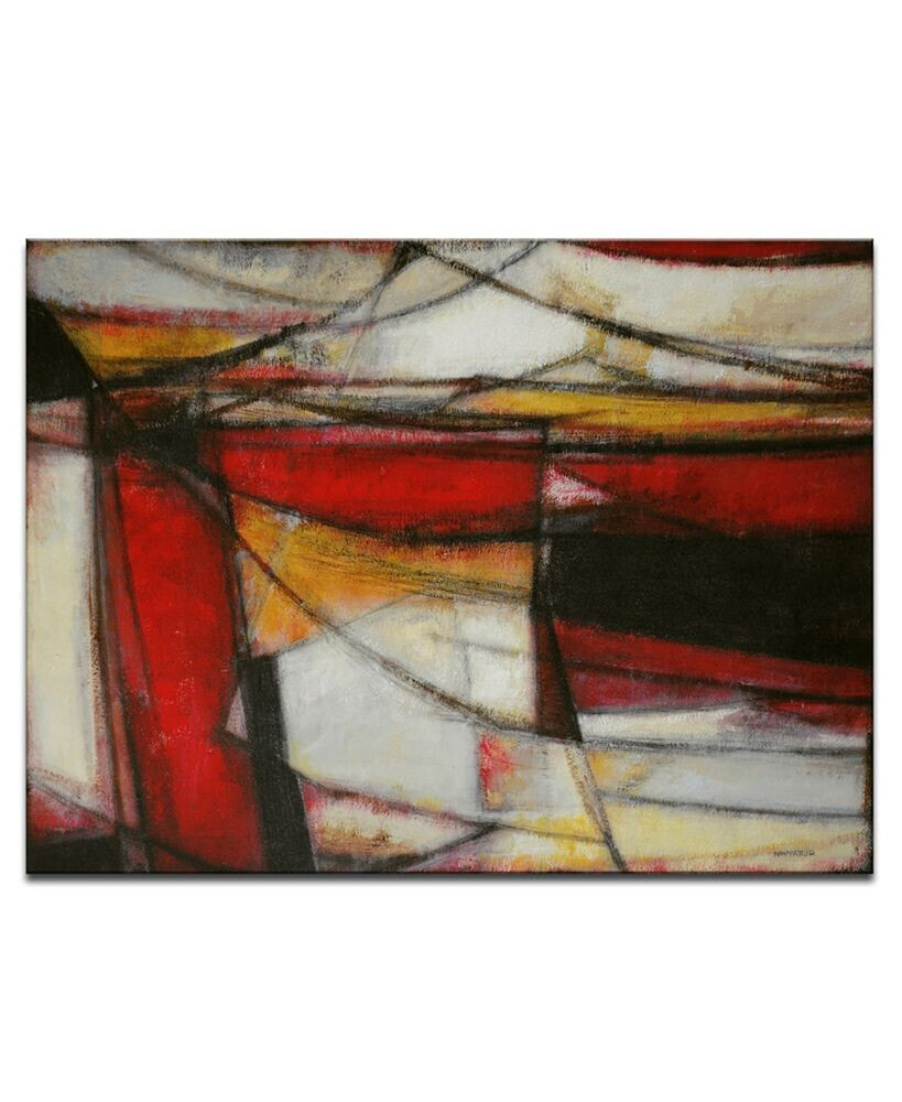 Ready2HangArt 'Excited' Red Abstract Canvas Wall Art, 20x30