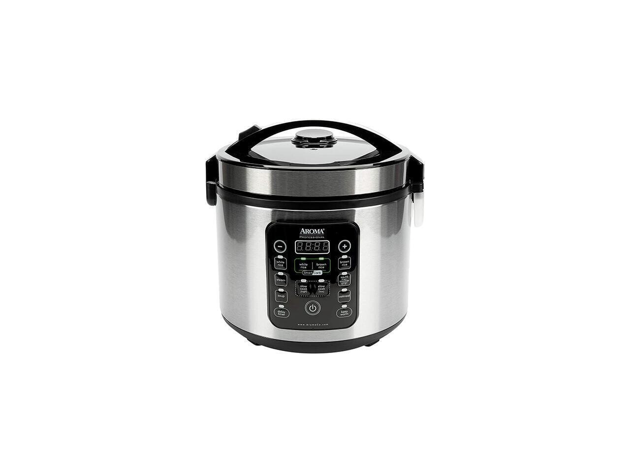 AROMA ARC1120SBL Black/Stainless Steel 20-Cup SmartCarb Rice Cooker