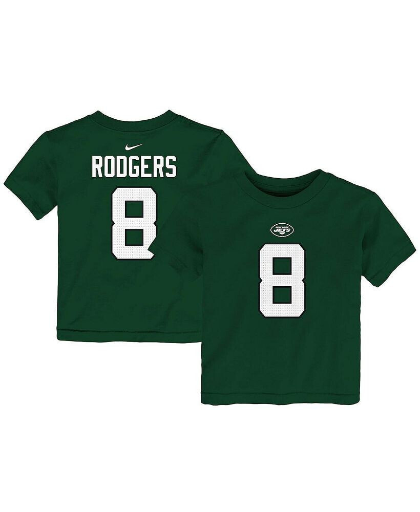 Nike toddler Boys and Girls Aaron Rodgers Green New York Jets Player Name and Number T-shirt