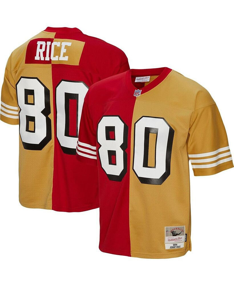 Mitchell & Ness men's Jerry Rice Scarlet, Gold San Francisco 49ers 1994 Split Legacy Replica Jersey