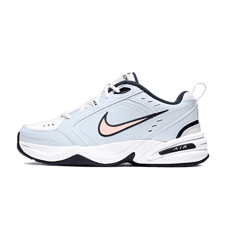 Nike Air Monarch 4 Anti-Slip Wear-Resistant Low-Top Chunky Sneakers Unisex Light Blue