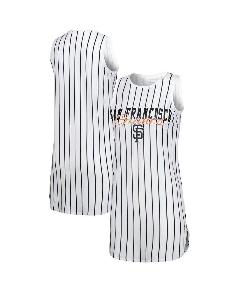 Concepts Sport women's White San Francisco Giants Reel Pinstripe Knit Sleeveless Nightshirt