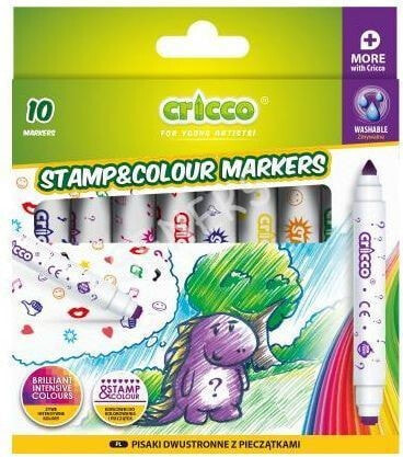 Cricco Double-sided markers 10 colors with stamp (CR388K10)