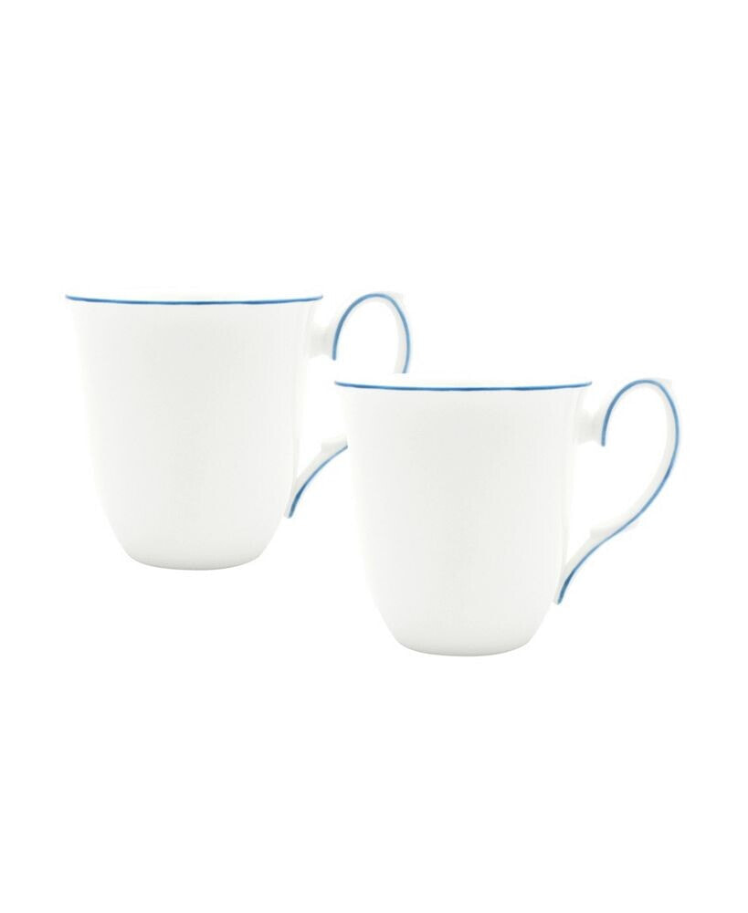 Twig New York amelie Royal Blue Rim Mugs - Set of 2