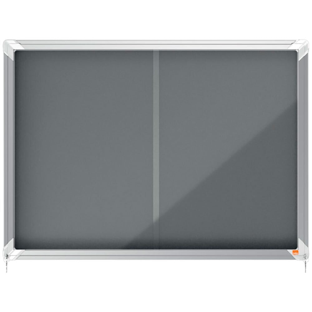 NOBO Premium Plus 8xA4 Sheets Interior Display Case Felt Surface With Sliding Door