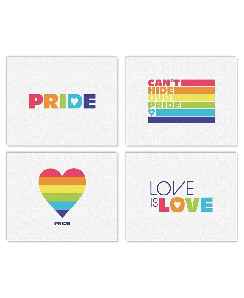 Big Dot of Happiness love is Love Pride Unframed Paper Wall Art - Set of 4 Artisms 8 x 10 in