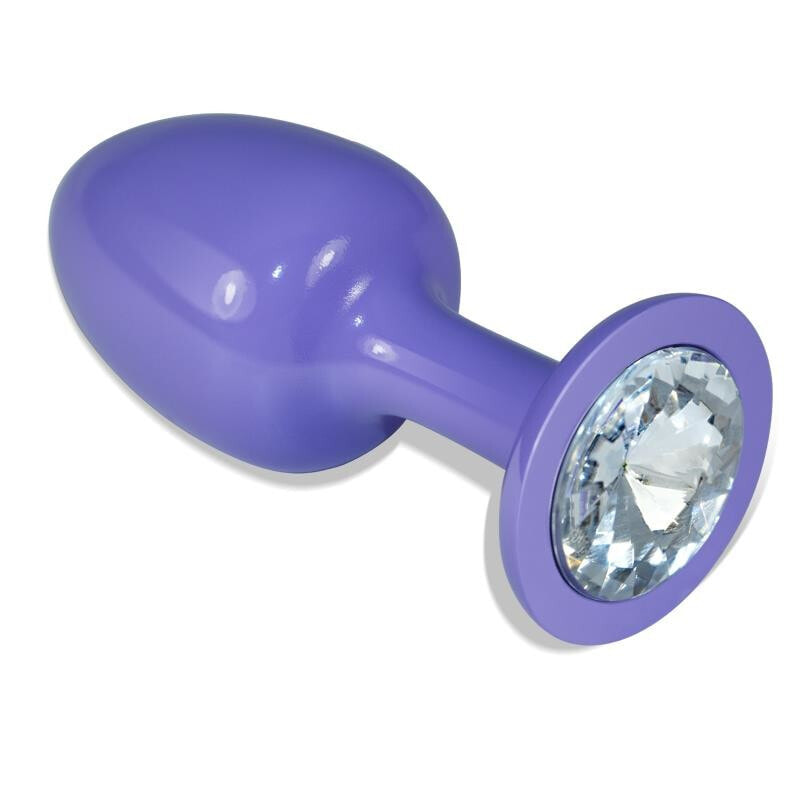 Плаг или анальная пробка LOVETOY Metal Butt Plug Purple Rosebud with Clear Jewel