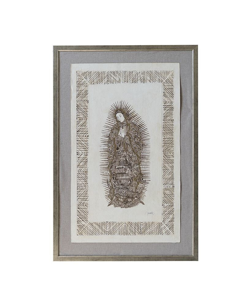 Marmol Gallery handmade Zentangle-style Virgin Mary Icon - A Fusion of Tradition and Contemporary Aesthetics