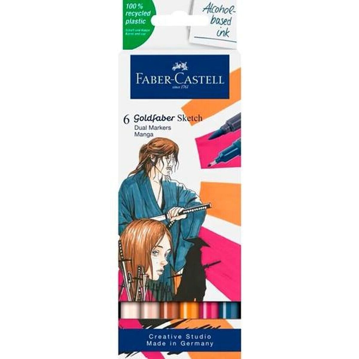 Set of Felt Tip Pens Faber-Castell Goldfaber Sketch - Manga Double 6 Pieces