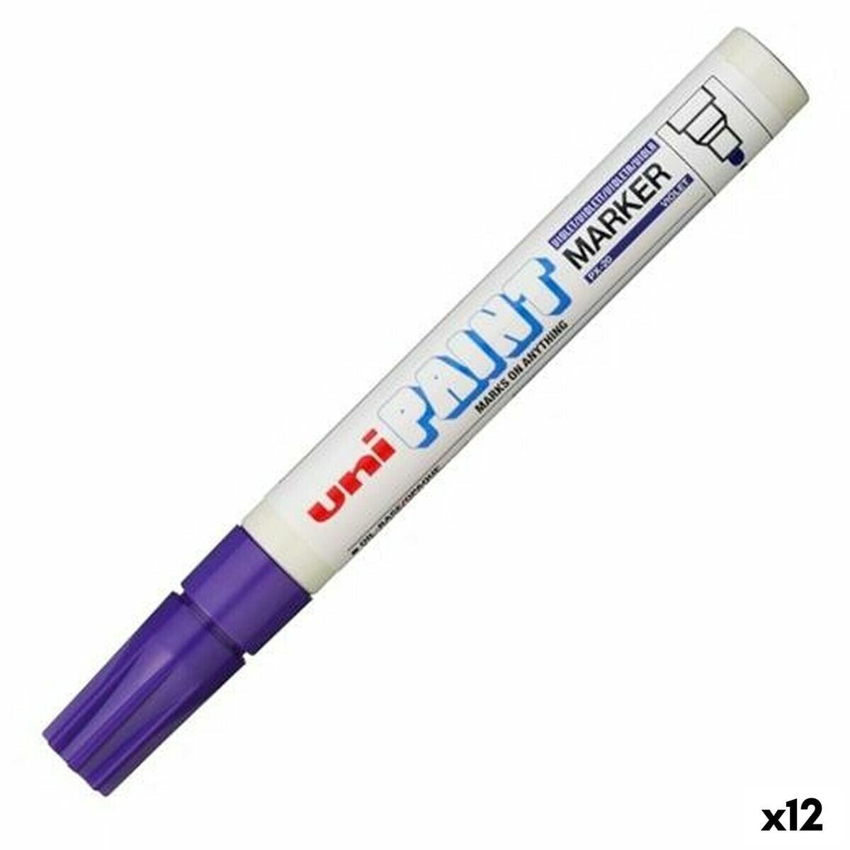 Permanent marker Uni-Ball PX-20 Violet (12 Units)
