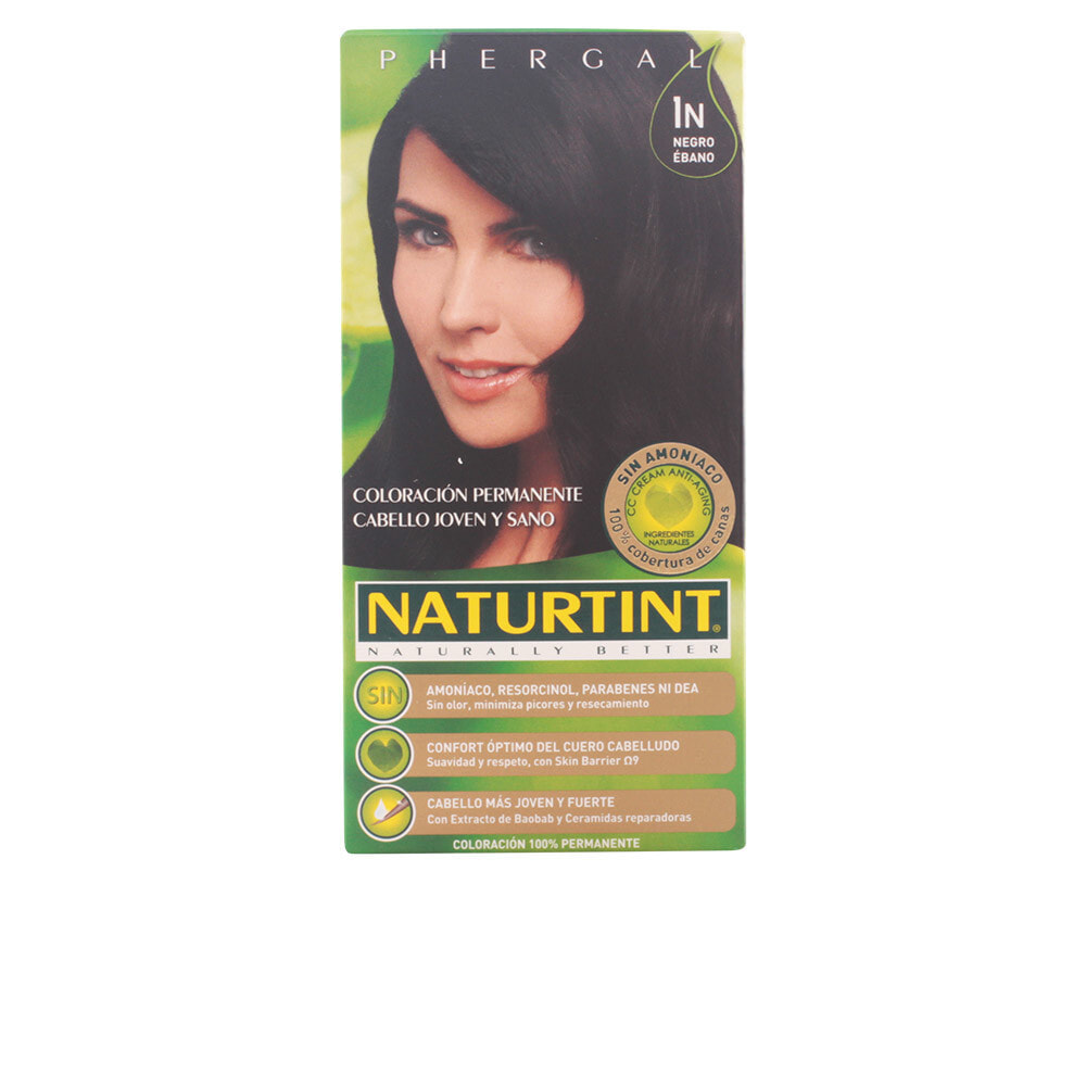 Naturtint Permanent Hair Color No.1N Ebony Black Восстанавливающая перманентная краска для волос без аммиака, оттенок эбонитовый черный