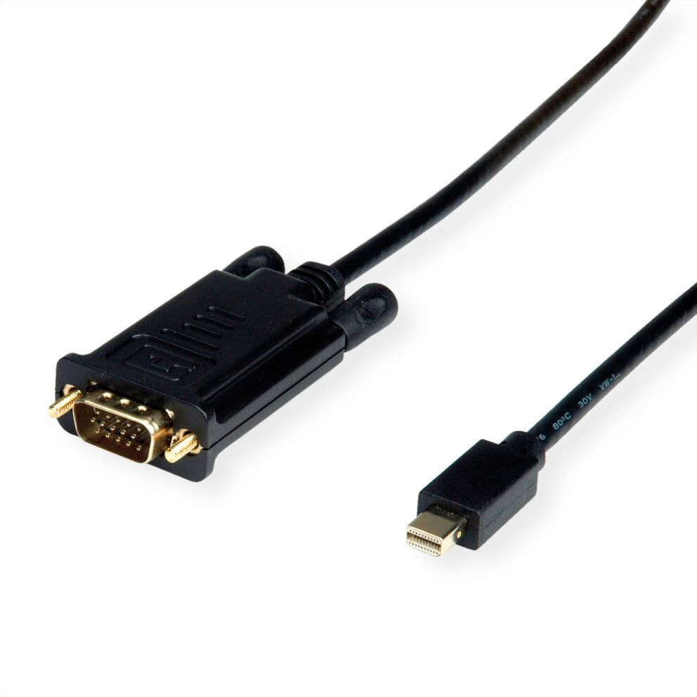 Value 11.99.5807 видео кабель адаптер 2 m Mini DisplayPort VGA (D-Sub) Черный