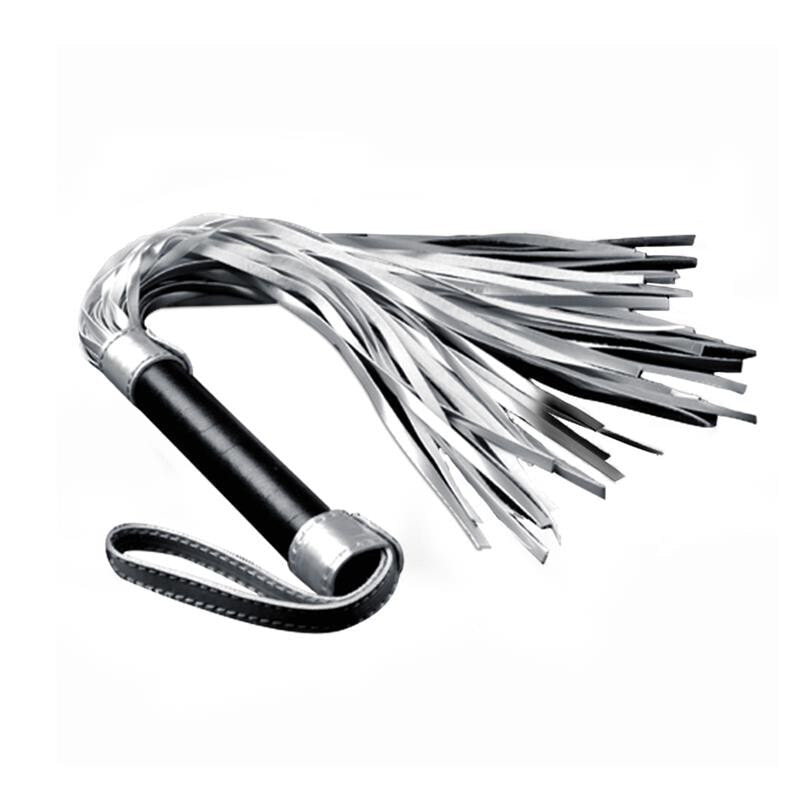 Flogger Faux Leather Silver and Black