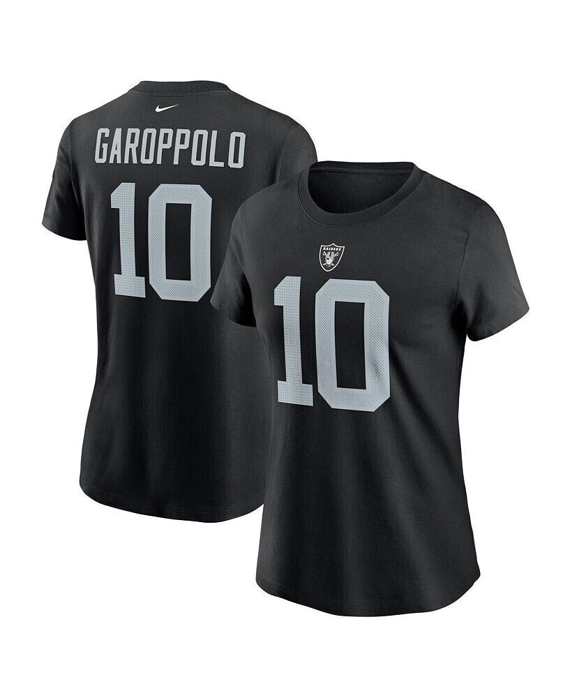 Nike women's Jimmy Garoppolo Black Las Vegas Raiders Player Name and Number T-shirt