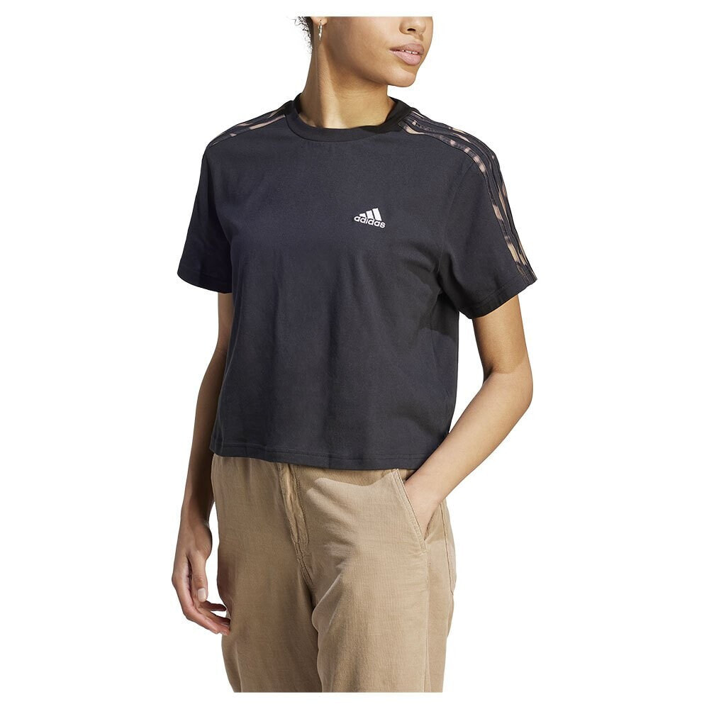 ADIDAS Vibrant Print 3 Stripes Cotton Short Sleeve T-Shirt