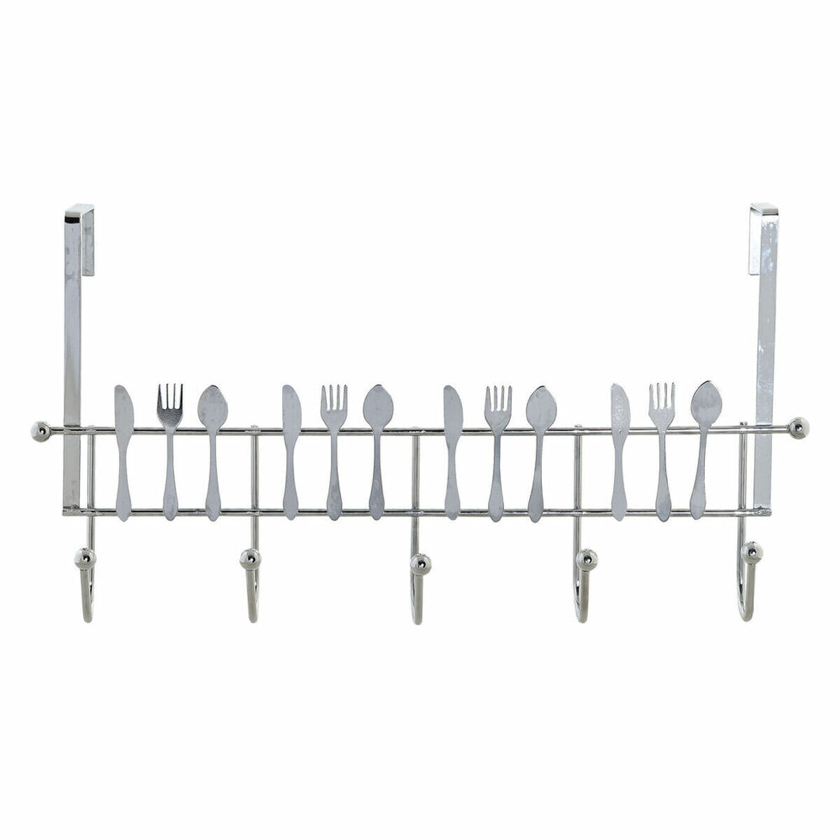 Door Coat Rack DKD Home Decor Silver Metal Plastic 34 x 17 x 9 cm