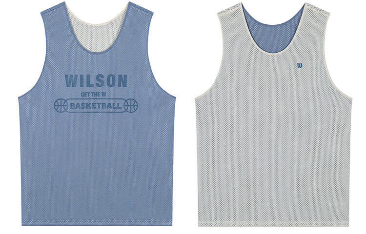 Wilson威尔胜 FW22 纯色字母图案印花网眼透气双面穿篮球背心 男女同款 / Футболка Wilson FW22 W11M233101W