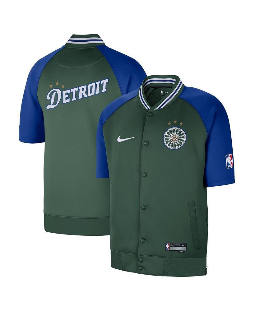 Nike men's Green Detroit Pistons 2022/23 City Edition Showtime Raglan Short Sleeve Full-Snap Jacket