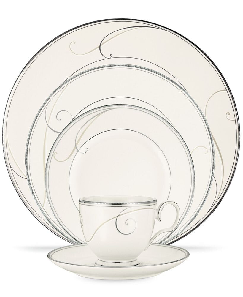 Noritake dinnerware, Platinum Wave Round 5 Piece Place Setting