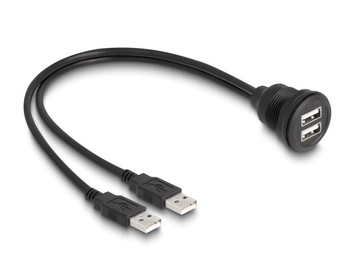 USB 2.0 Kabel 2 x Typ-A Stecker zu 2 Buchse zum Einbau 1 m