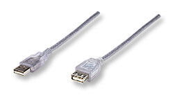 Manhattan Hi-Speed USB 2.0 USB кабель 4,5 m USB A Серебряный 340502