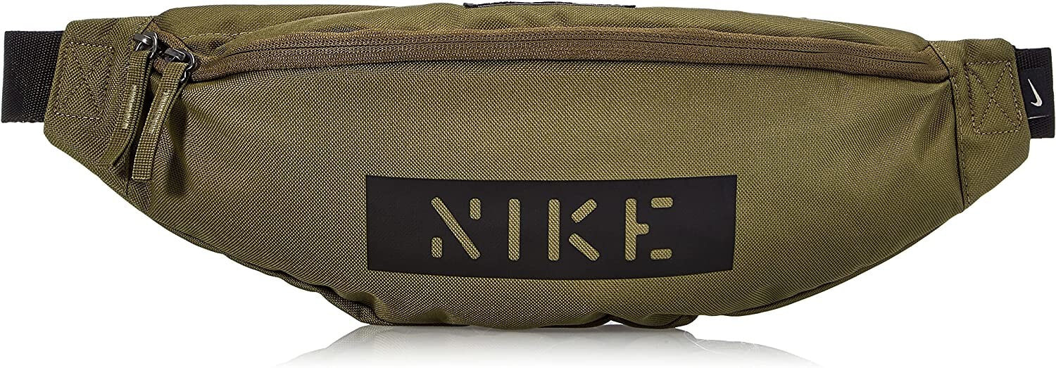 Мужская поясная сумка текстильная зеленая спортивная Nike NK Heritage HIP Pack - NK INC