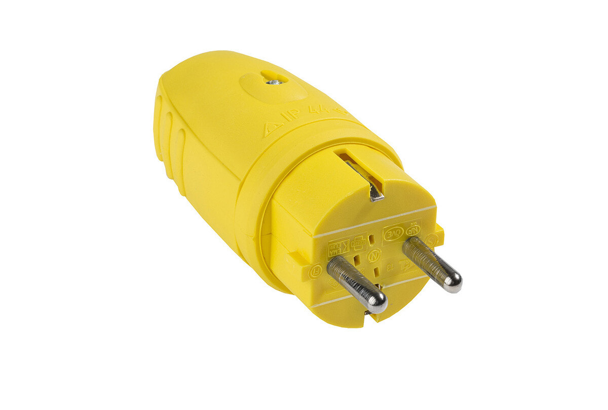as-Schwabe 62403 - Type F - Yellow - Rubber - IP44 - 230 V - 16 A