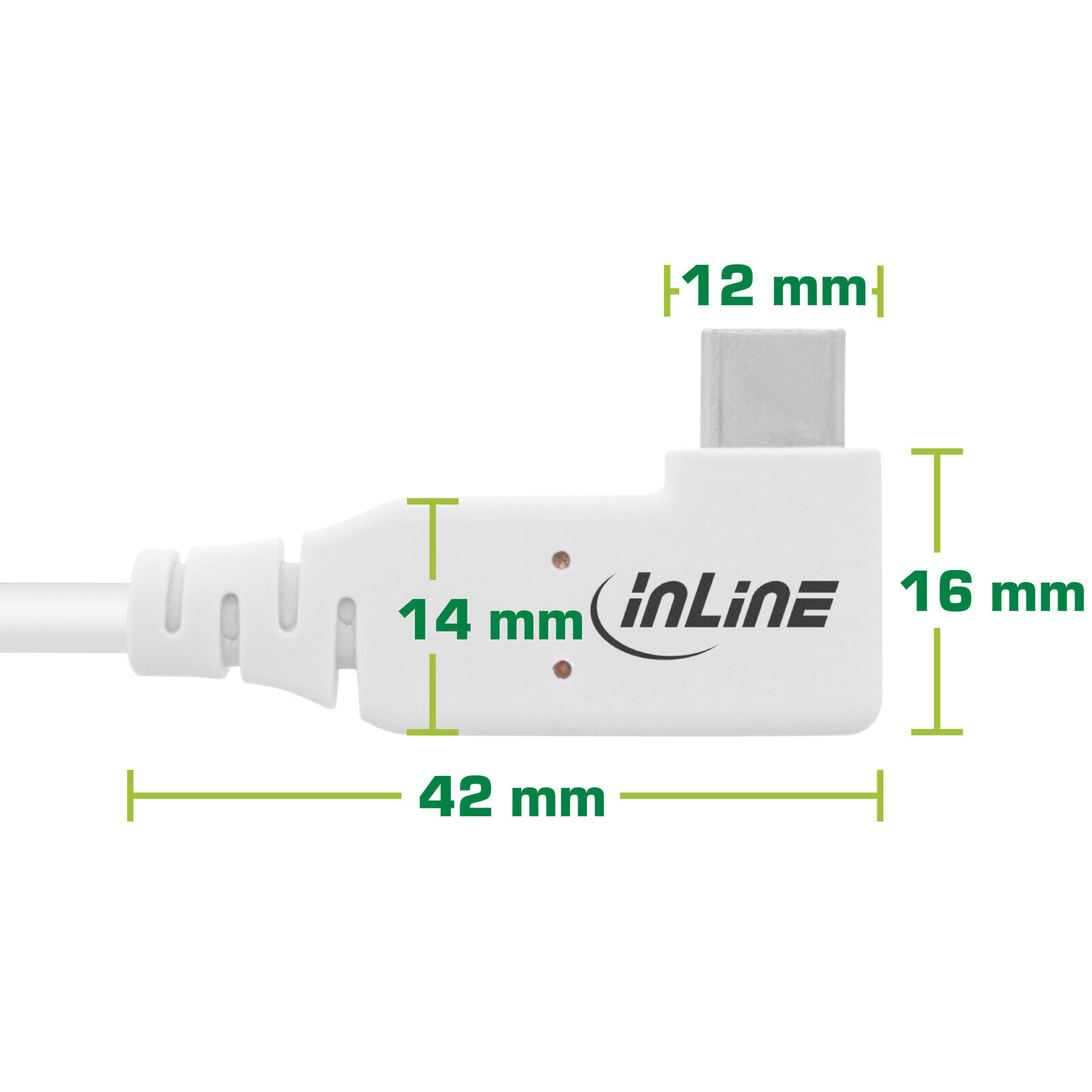 InLine USB4 cable - USB-C - one side angled - PD 240W - 8K60Hz - TPE - white - 0.5m