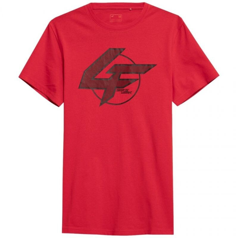 Мужская футболка спортивная красная с логотипом  4F M H4Z21 TSM022 62S