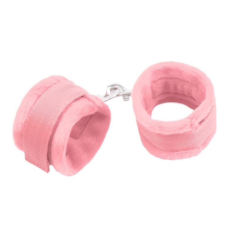 Наручники или фиксатор для БДСМ INTOYOU BDSM LINE Handcuffs with Velcro with Long Fur Pink