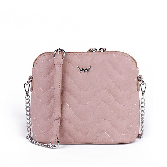 Женская сумка через плечо среднего размера нежно-розовая кожаная Vuch