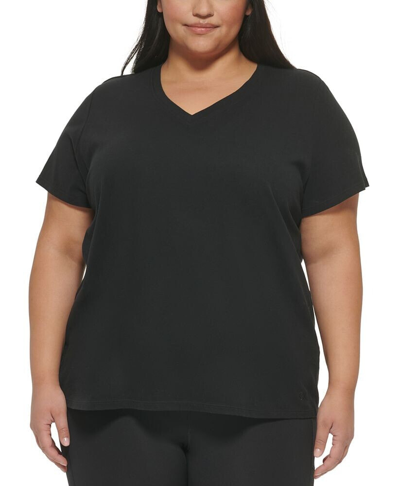 Plus Size Embroidered Logo T-Shirt Calvin Klein Размер: 1X купить от 3958  рублей в интернет-магазине , женские блузки и кофточки Calvin  Klein