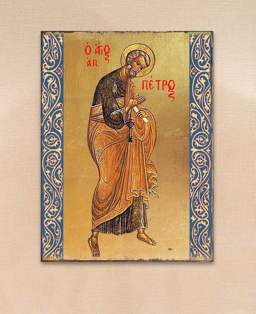 Designocracy icon Saint Peter Wall Art on Wood 8