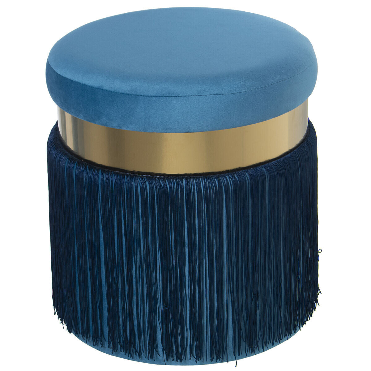 Pouffe Alexandra House Living Blue Velvet Wood 40 x 43 x 40 cm