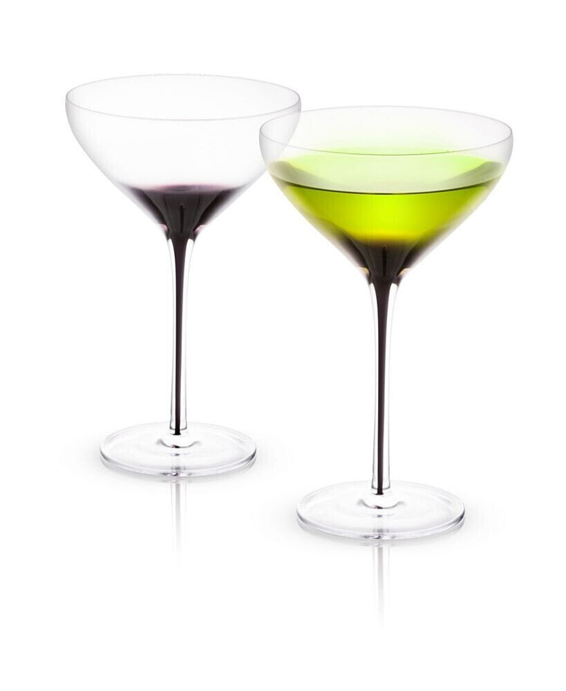 JoyJolt black Swan Martini Glasses, Set of 2