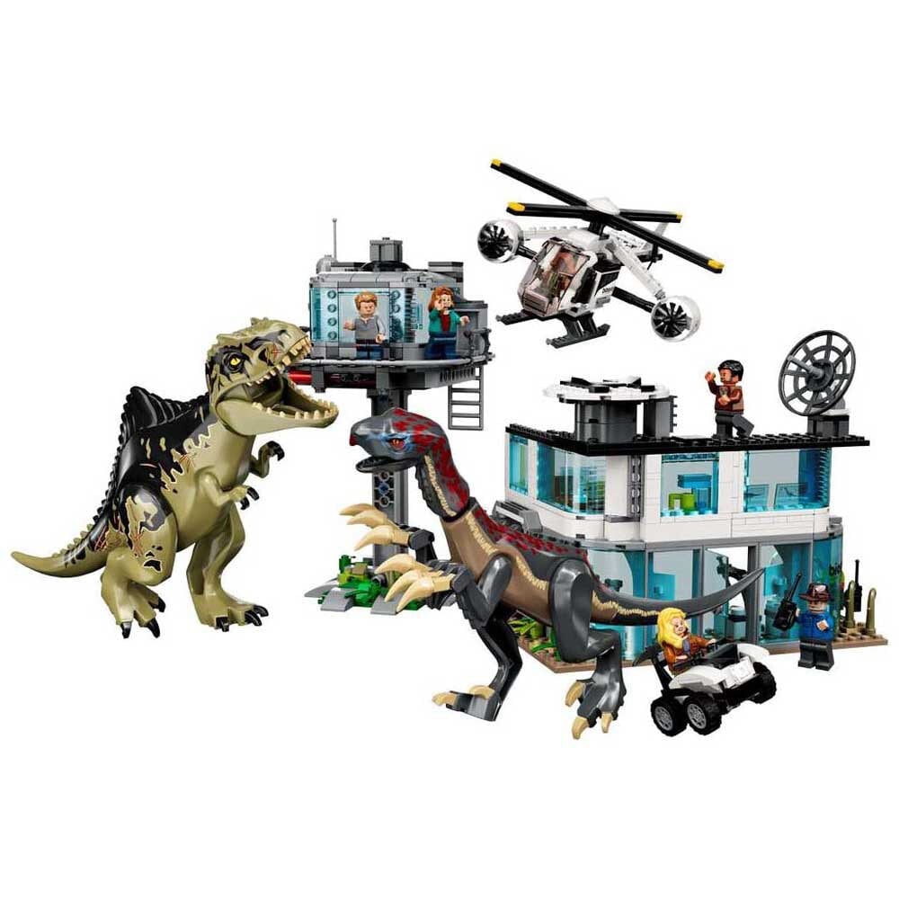 Конструктор LEGO LEGO 76949 Jurassic World Angriff des Giganotosaurus und Therizinosaurus, Hubschrauber und Dinosaurierfigur