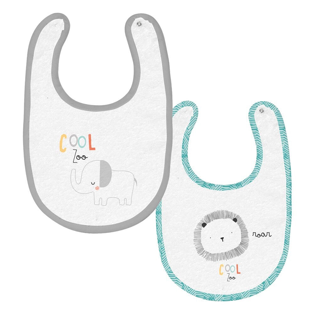 BIMBIDREAMS Cool Zoo Set 2 Baby Bibs 20X25 Cm