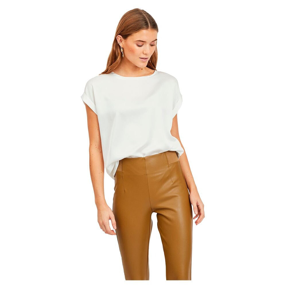 VILA Ellette Satin short sleeve T-shirt