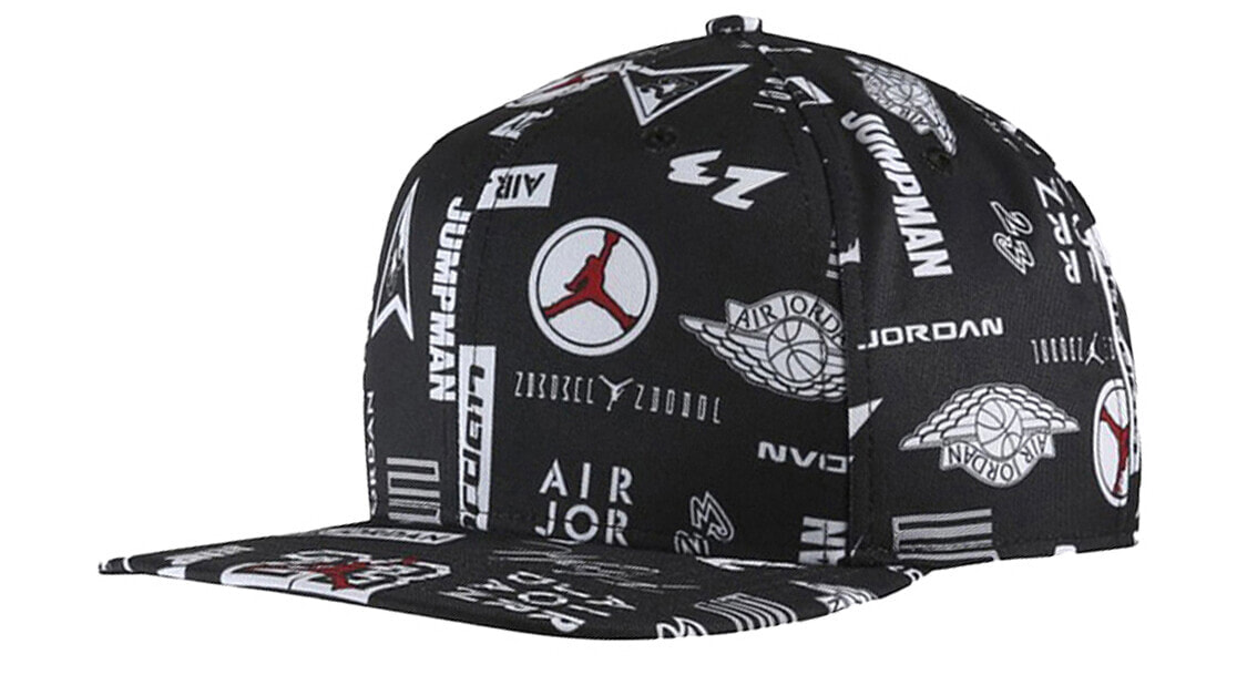 Jordan 舒适通体印花标识 棒球帽 男女同款 黑色 / Шапка Jordan AV8443-010